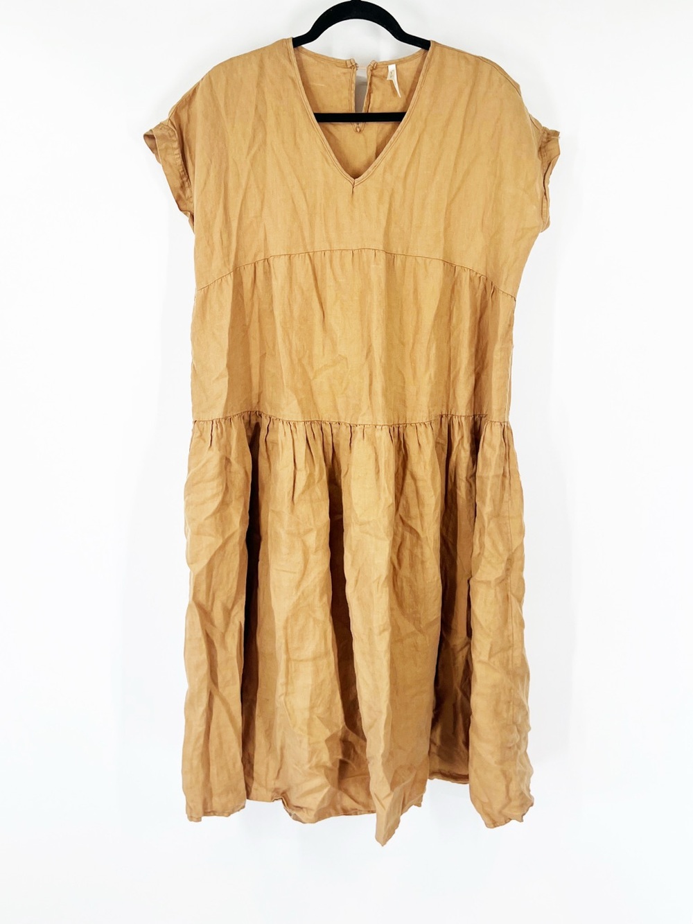 Rylee + Cru Vienna Tiered Midi Dress 100% Linen